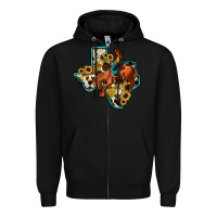 Black rodeo sunflower texas map Zipper Hoodie - JahusDesignShop