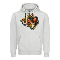 Dove Grey rodeo sunflower texas map Zipper Hoodie - JahusDesignShop