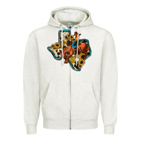 Oatmeal Heather rodeo sunflower texas map Zipper Hoodie - JahusDesignShop
