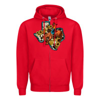 Red rodeo sunflower texas map Zipper Hoodie - JahusDesignShop