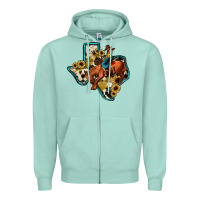 Seafoam rodeo sunflower texas map Zipper Hoodie - JahusDesignShop