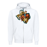 White rodeo sunflower texas map Zipper Hoodie - JahusDesignShop