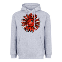 Heather Grey Ladybug Sunflower Heavyweight Hoodie - Jasminsmagicworld