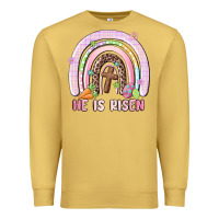 Antique Gold he is risen easter rainbow Premium Sweatshirt - MaliasSmallBusiness