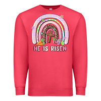 Cardinal he is risen easter rainbow Premium Sweatshirt - MaliasSmallBusiness