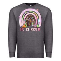 Charcoal Heather he is risen easter rainbow Premium Sweatshirt - MaliasSmallBusiness
