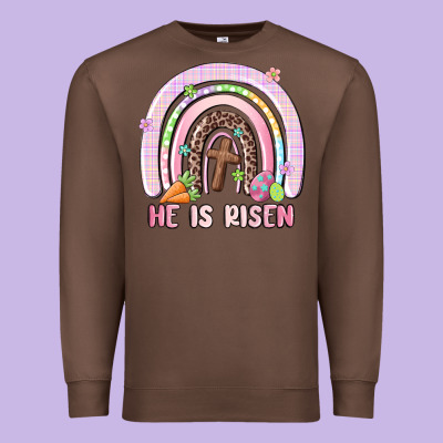 He Is Risen Easter Rainbow Premium Sweatshirt Designed By Maliassmallbusiness