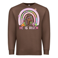 Chestnut he is risen easter rainbow Premium Sweatshirt - MaliasSmallBusiness
