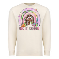 Sandshell he is risen easter rainbow Premium Sweatshirt - MaliasSmallBusiness