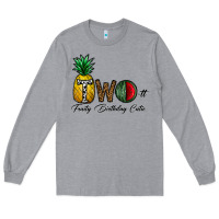 Heather Grey two fruity birthday cutie Long Sleeve Tee - CowhideDigitalArt