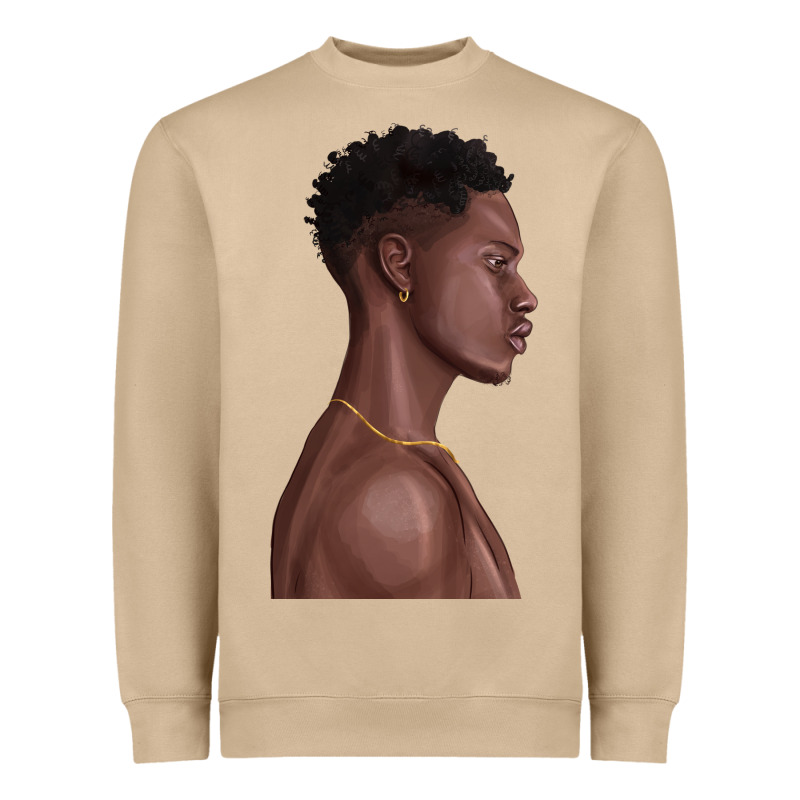 Afro Black Man Heavyweight Sweatshirt by texasbilliewilder | Teevron