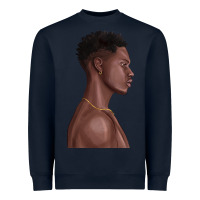 Navy afro black man Heavyweight Sweatshirt - texasbilliewilder