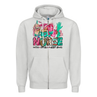 Dove Grey nurse coffee scrubs rubber gloves Zipper Hoodie - Jasminsmagicworld