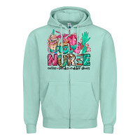 Seafoam nurse coffee scrubs rubber gloves Zipper Hoodie - Jasminsmagicworld