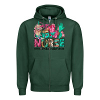 Sports Green nurse coffee scrubs rubber gloves Zipper Hoodie - Jasminsmagicworld