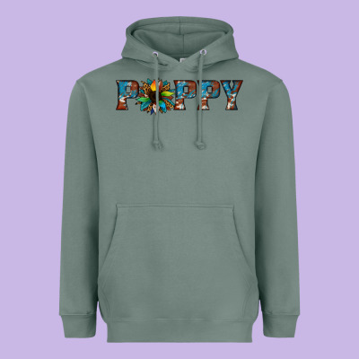 Poppy Cowhide Sunflower Heavyweight Hoodie Designed By Jasminsmagicworld