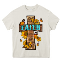 Cream Western Faith Cross Butterfly Heavy Core Tee - LillyAllenDesigns