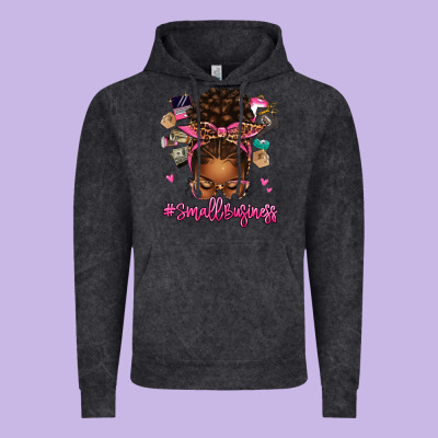 Small Business Afro Messy Bun Vintage Hoodie Designed By Texasbilliewilder
