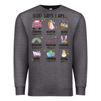 Charcoal Heather christian easter Premium Sweatshirt - MaliasSmallBusiness
