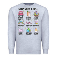 Heather Grey christian easter Premium Sweatshirt - MaliasSmallBusiness