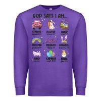 Purple christian easter Premium Sweatshirt - MaliasSmallBusiness