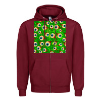 Burgundy halloween eye balls seamless pattern Zipper Hoodie - BundleAndBundleShop