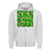Dove Grey halloween eye balls seamless pattern Zipper Hoodie - BundleAndBundleShop