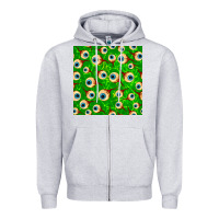 Heather Grey halloween eye balls seamless pattern Zipper Hoodie - BundleAndBundleShop