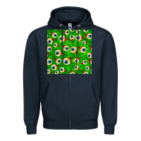 Navy halloween eye balls seamless pattern Zipper Hoodie - BundleAndBundleShop
