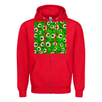 Red halloween eye balls seamless pattern Zipper Hoodie - BundleAndBundleShop