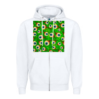 White halloween eye balls seamless pattern Zipper Hoodie - BundleAndBundleShop