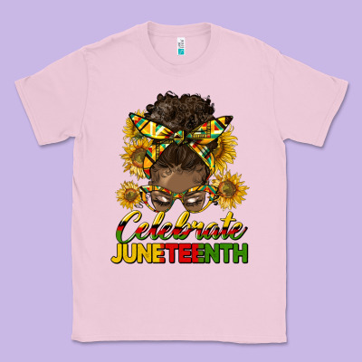 Celebrate Juneteenth Black Woman Bun Classic Tee Designed By Hra Design Shop
