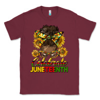 Burgundy celebrate juneteenth black woman bun Classic Tee - HRA Design Shop