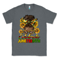 Charcoal Heather celebrate juneteenth black woman bun Classic Tee - HRA Design Shop
