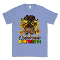 Colony Blue celebrate juneteenth black woman bun Classic Tee - HRA Design Shop