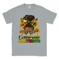 Heather Grey celebrate juneteenth black woman bun Classic Tee - HRA Design Shop