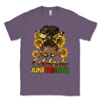 Lavender celebrate juneteenth black woman bun Classic Tee - HRA Design Shop