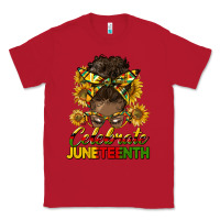 Red celebrate juneteenth black woman bun Classic Tee - HRA Design Shop