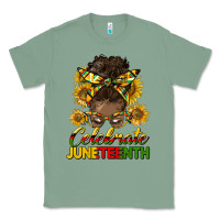 Sage celebrate juneteenth black woman bun Classic Tee - HRA Design Shop