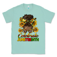 Seafoam celebrate juneteenth black woman bun Classic Tee - HRA Design Shop