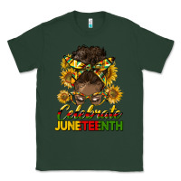 Sports Green celebrate juneteenth black woman bun Classic Tee - HRA Design Shop