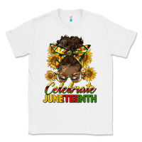 White celebrate juneteenth black woman bun Classic Tee - HRA Design Shop