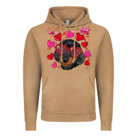 Vintage Camel valentine's day  dachshund puppy Vintage Hoodie - RanaPortraitStore