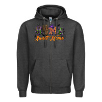 Charcoal Heather halloween home sweet home Zipper Hoodie - BundleAndBundleShop