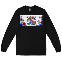 Black floral 4th of july crew license plate Long Sleeve Tee - HRA Design Shop