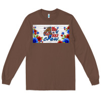 Chestnut floral 4th of july crew license plate Long Sleeve Tee - HRA Design Shop