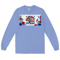 Colony Blue floral 4th of july crew license plate Long Sleeve Tee - HRA Design Shop