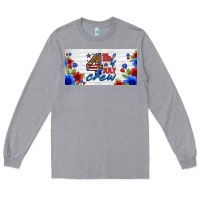 Heather Grey floral 4th of july crew license plate Long Sleeve Tee - HRA Design Shop