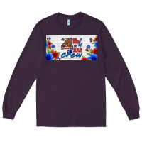 Plum floral 4th of july crew license plate Long Sleeve Tee - HRA Design Shop