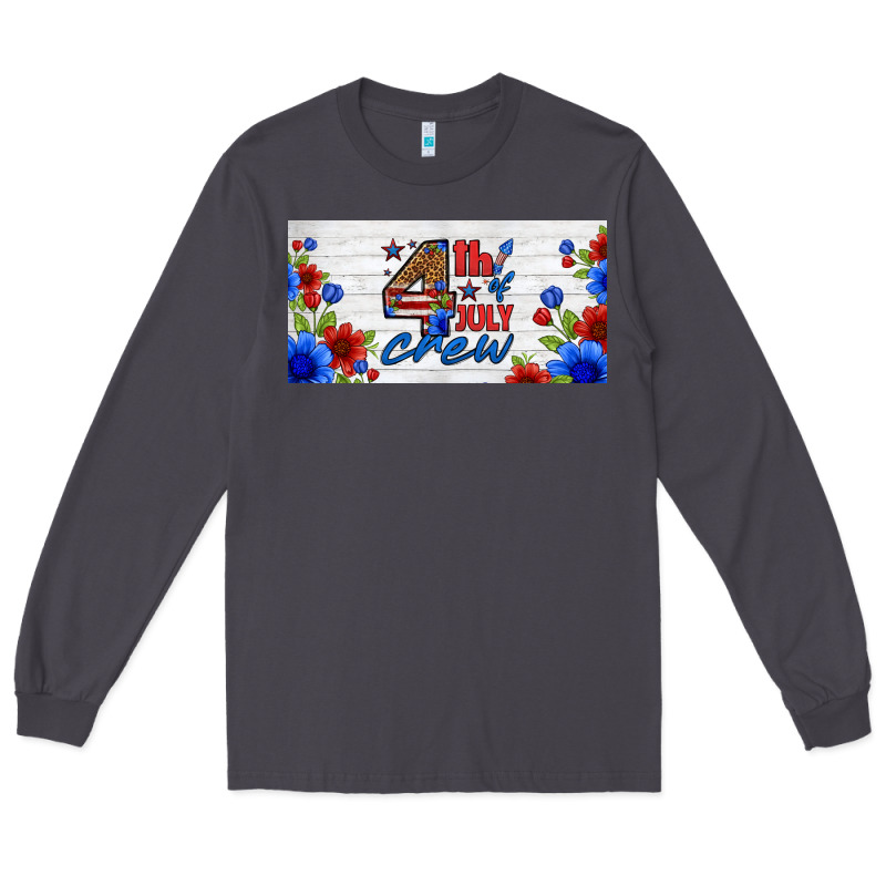 Floral 4th Of July Crew License Plate Long Sleeve Tee by HRA Design Shop | Teevron